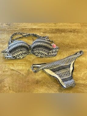 Victoria Secret Reversible Black and White Bikini bathing suit 👙 34C